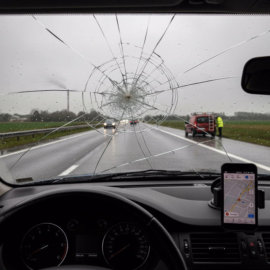 Windschutzscheibe gerissen auf A61 oder A4 bei Bergheim: Ein Notfall-Leitfaden