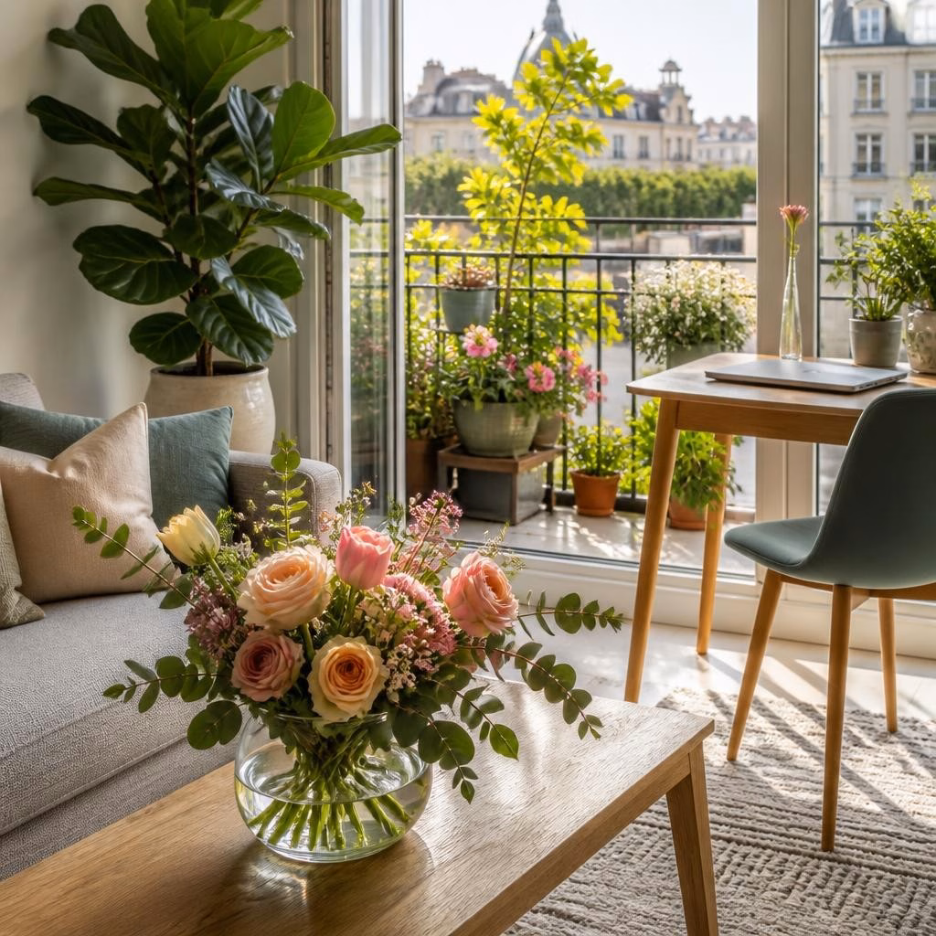 Idei de aranjamente florale pentru acasă: living, birou și balcon