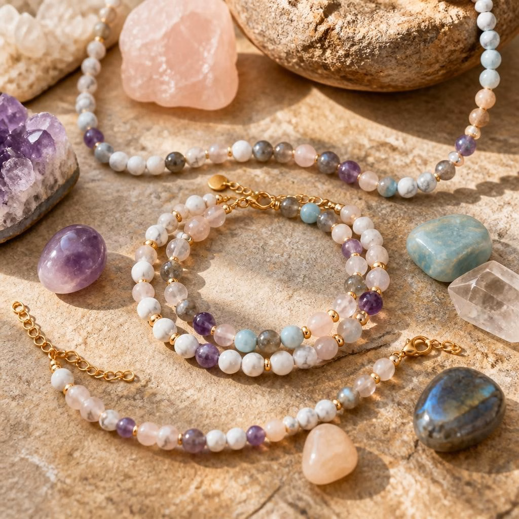 Assortir bracelet, collier et chaîne de cheville en pierres naturelles : guide simple et élégant