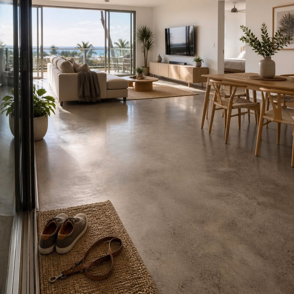 Concrete floor ideas for Gold Coast rentals and investment properties