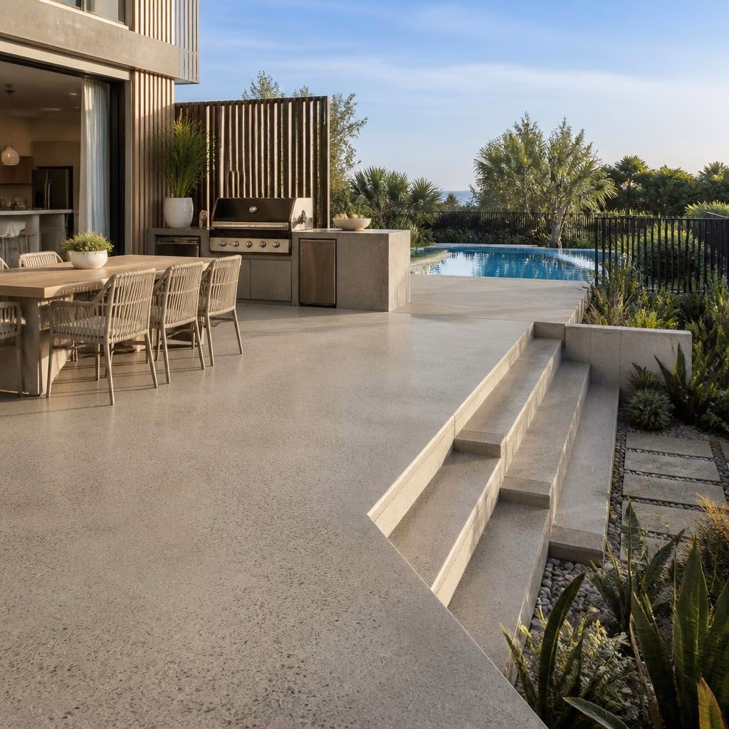 Designing Low‑Maintenance Outdoor Entertaining Areas with Honed, Sealed and Coated Concrete on the Gold Coast