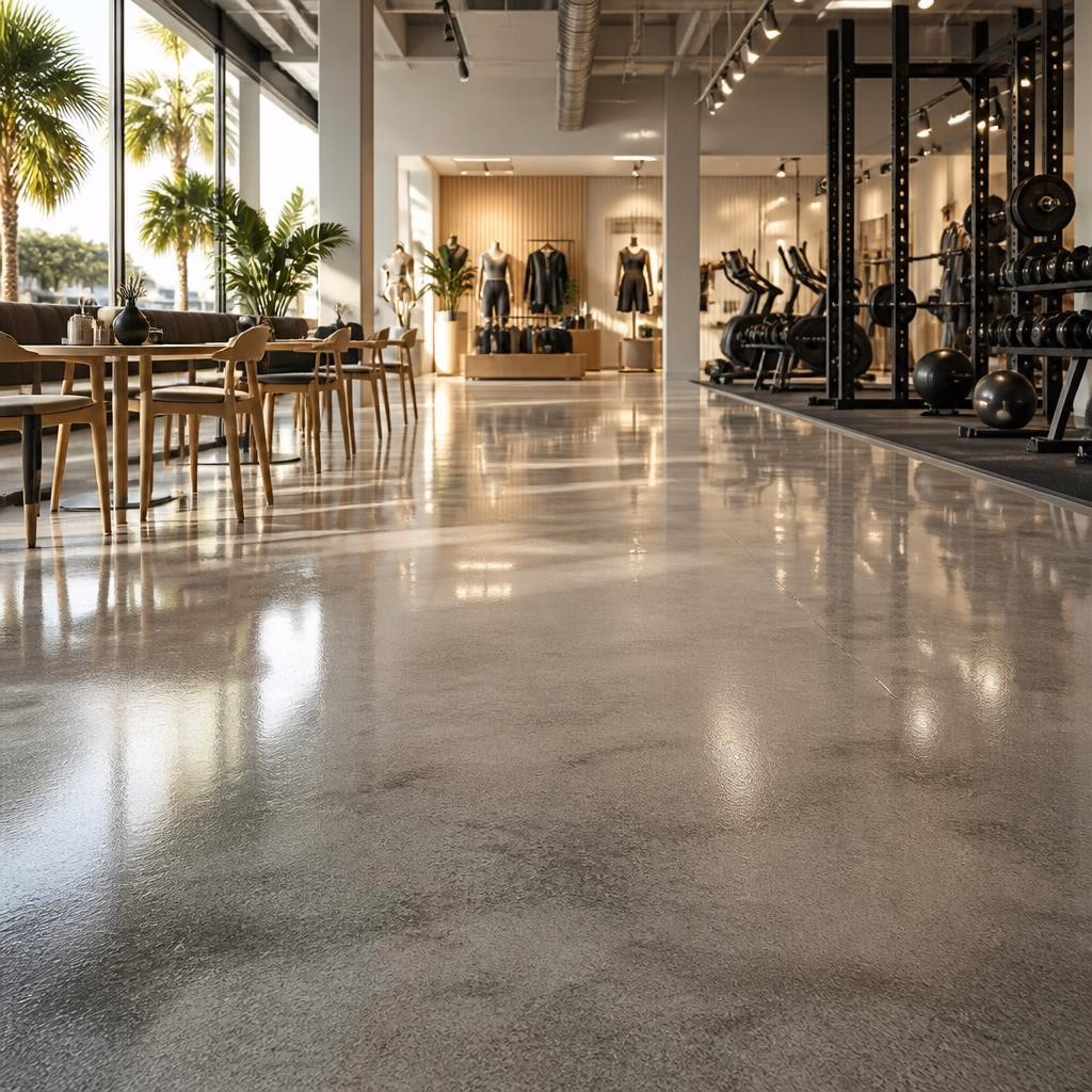 Concrete Flooring for Gold Coast Showrooms, Cafes and Gyms: A Design & Safety Checklist