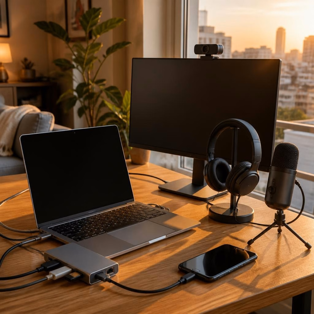 Adaptadores y accesorios imprescindibles para trabajar desde casa en Argentina