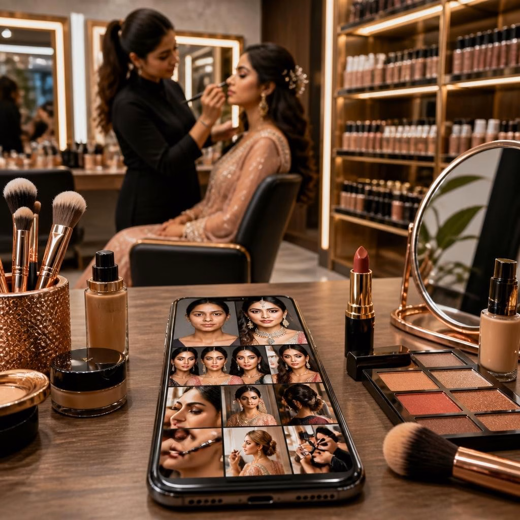 Digital Visiting Cards for Makeup Artists, Salons and Beauty Studios in India