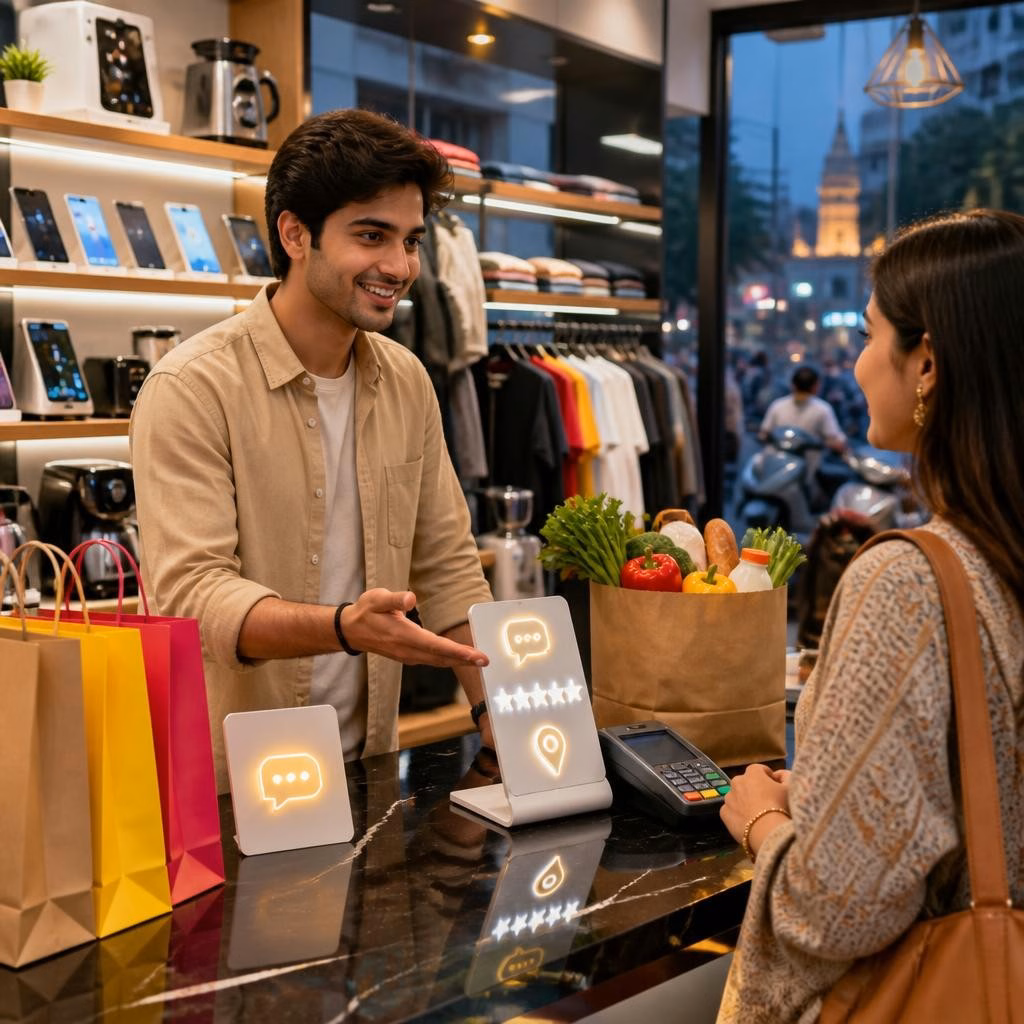 How Delhi Retail Shops Can Use Review Stands and Stickers to Compete with Big E‑Commerce Brands