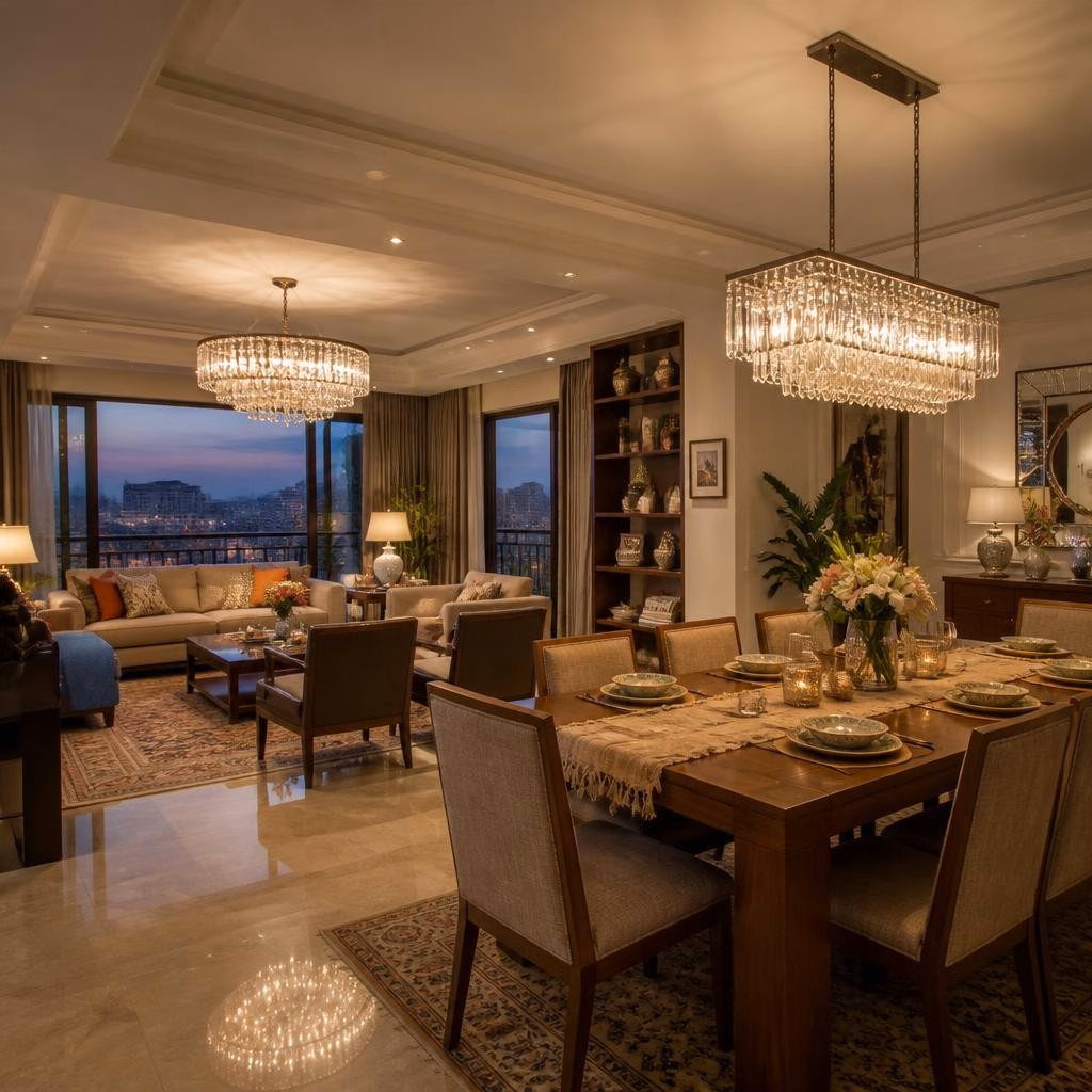 Choosing the Right Chandelier Size and Height for Delhi Living Rooms and Dining Areas