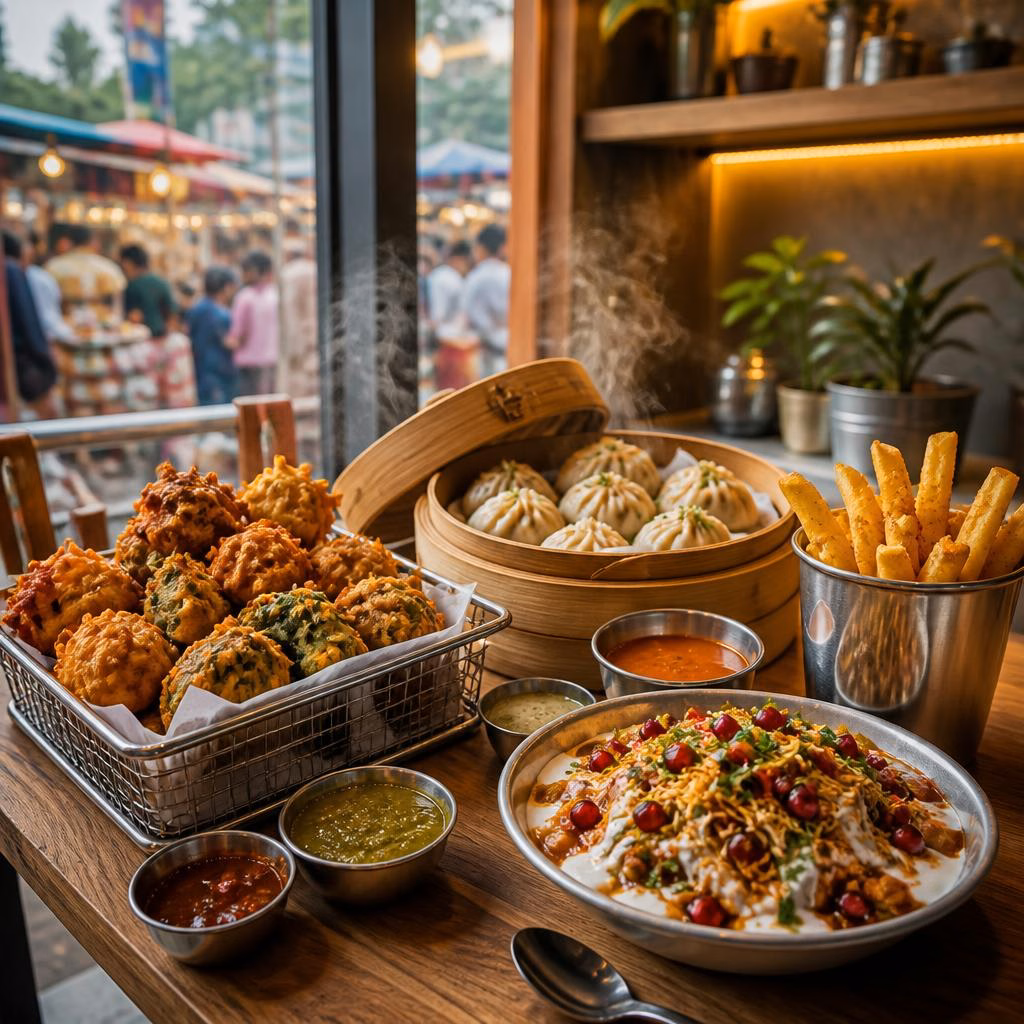 Savoring Delhi's Street-Style Vegetarian Snacks in a Hygienic Setting at Pure Shudh