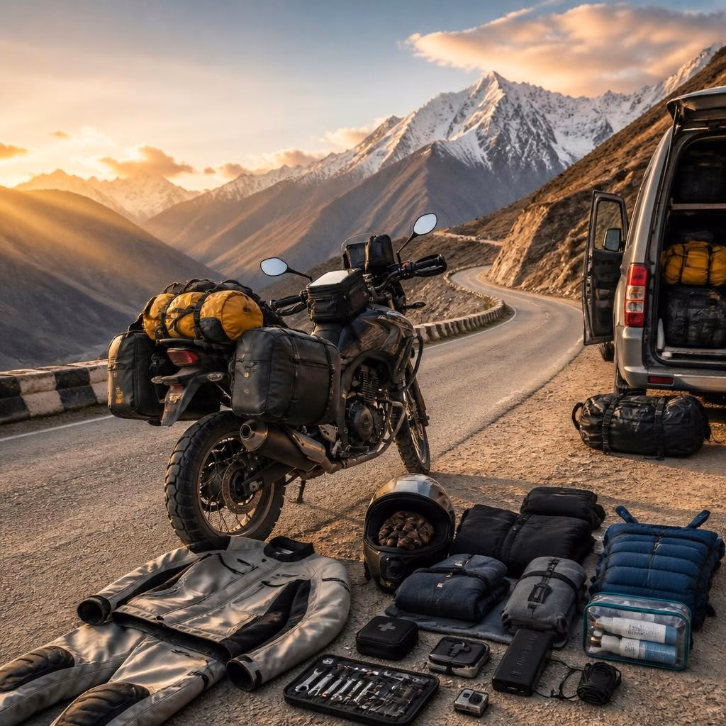 What to Pack for a 7–10 Day Himalayan Bike Trip: Leh, Spiti & Bhutan — A Practical Checklist