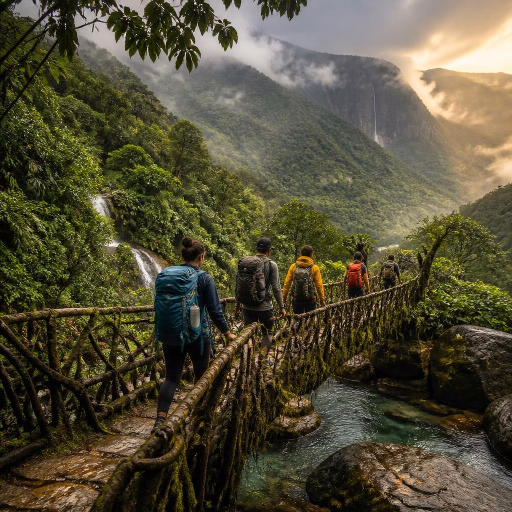 Backpacking Meghalaya from Delhi–NCR: A 6–7 Day Group Trip Plan with Key Stops