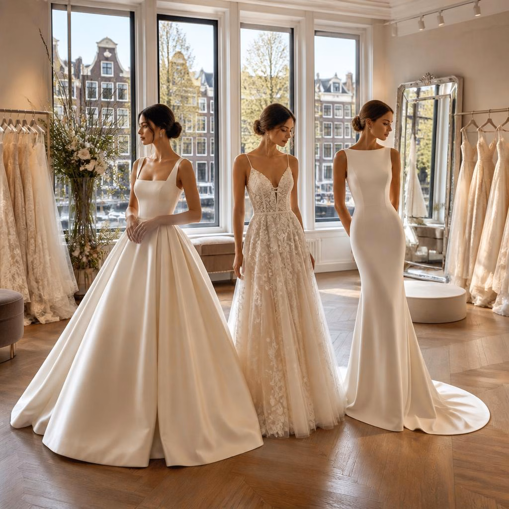 Van klassiek naar modern: populaire bruidsjurkstyles die we in Amsterdam zien