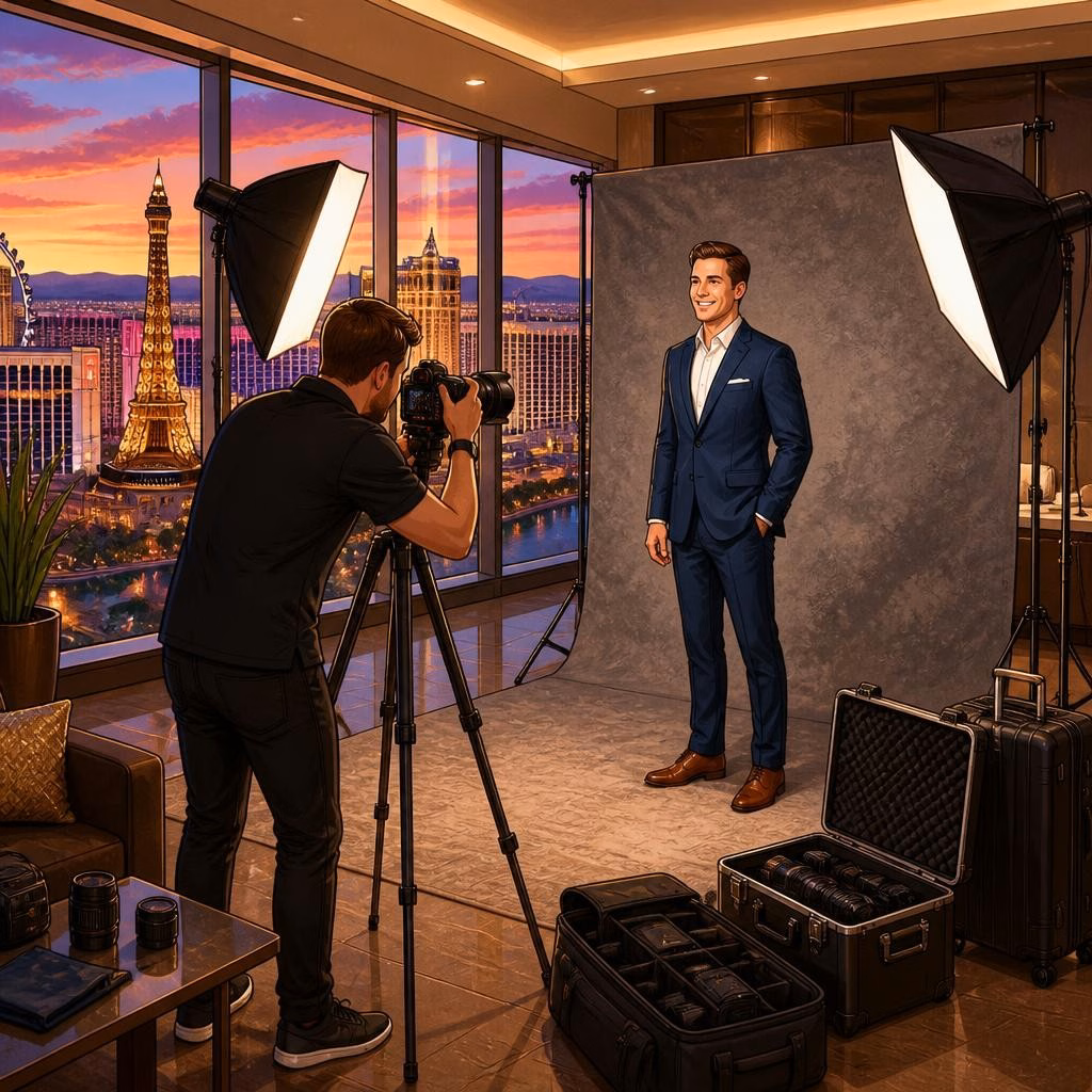 Las Vegas Headshots On Location: How a Mobile Studio Session Works at Your Office, Home, or Hotel