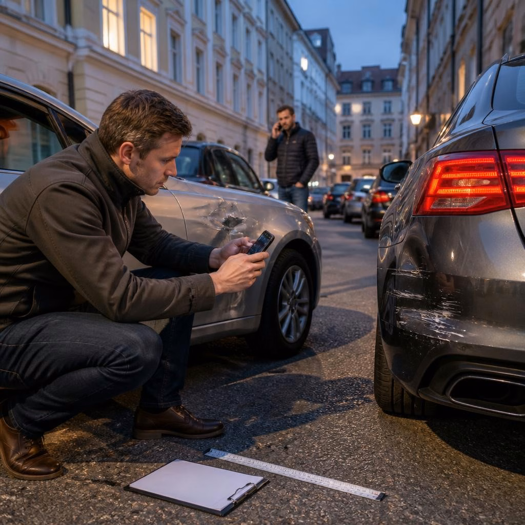 Beweissicherung nach Parkplatzrempler in München: Warum schnelles Handeln zählt