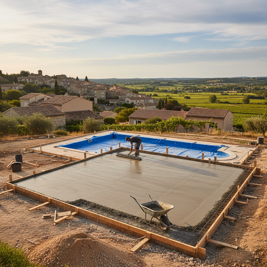 Préparer Votre Projet de Terrasse en Béton Autour d'une Piscine à Rochefort-du-Gard