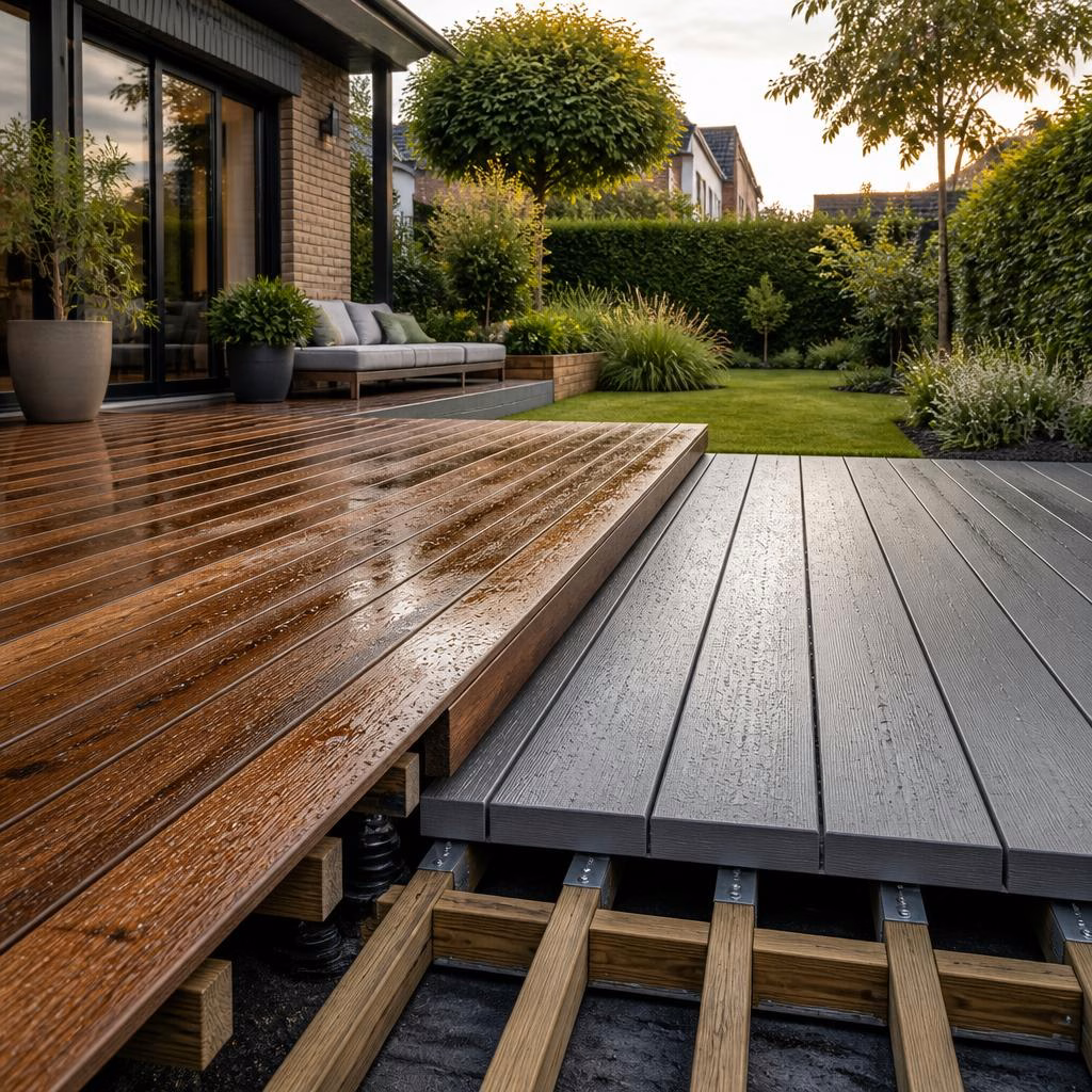 Houten of kunststof vlonder aanleggen: welke keuze past bij uw tuin?