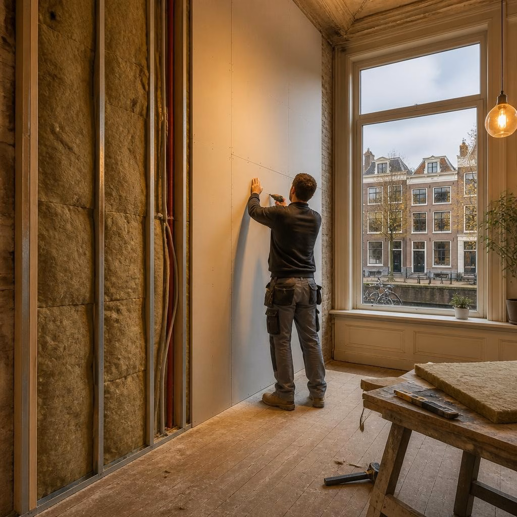 Voorzetwanden plaatsen in Utrecht: betere isolatie, minder geluid en strak stuc- of tegelwerk