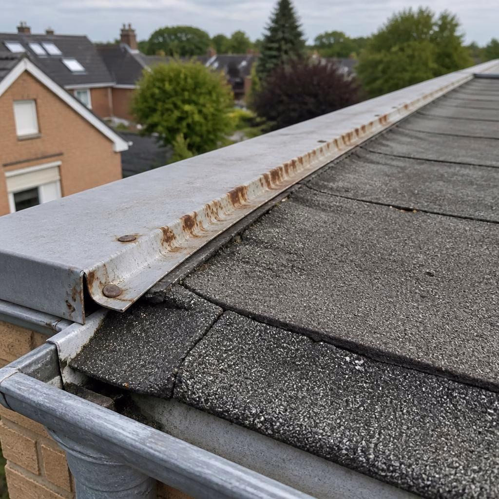 Losse daktrim, doorgeroest zink of open naden: veelvoorkomende kleine gebreken aan platte daken in Veldhoven