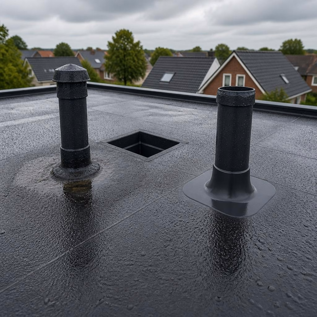 Lekkage rond dakdoorvoeren, ontluchting en afvoer: hoe deze aansluitingen duurzaam waterdicht worden gemaakt