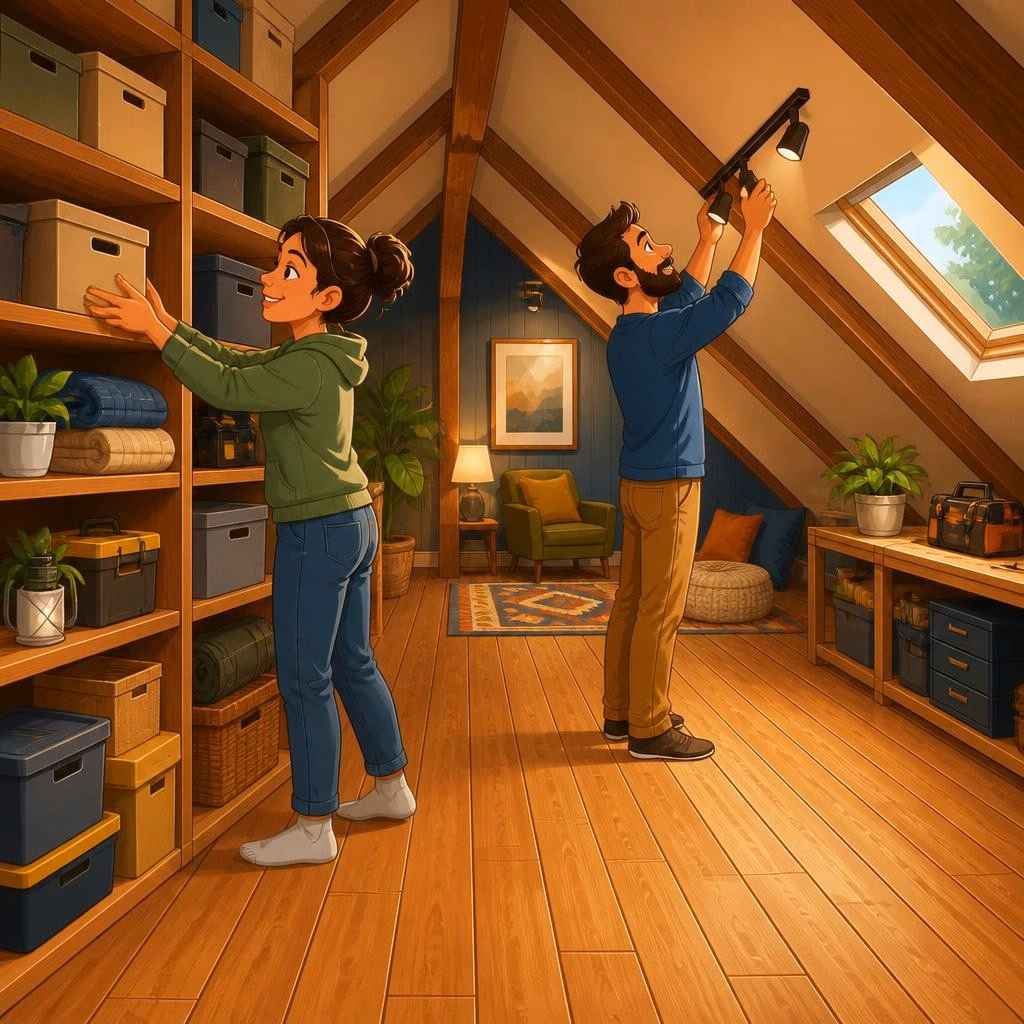 How to Turn Your Loft into a Usable Storage Room: Boarding, Shelving and Lighting Tips