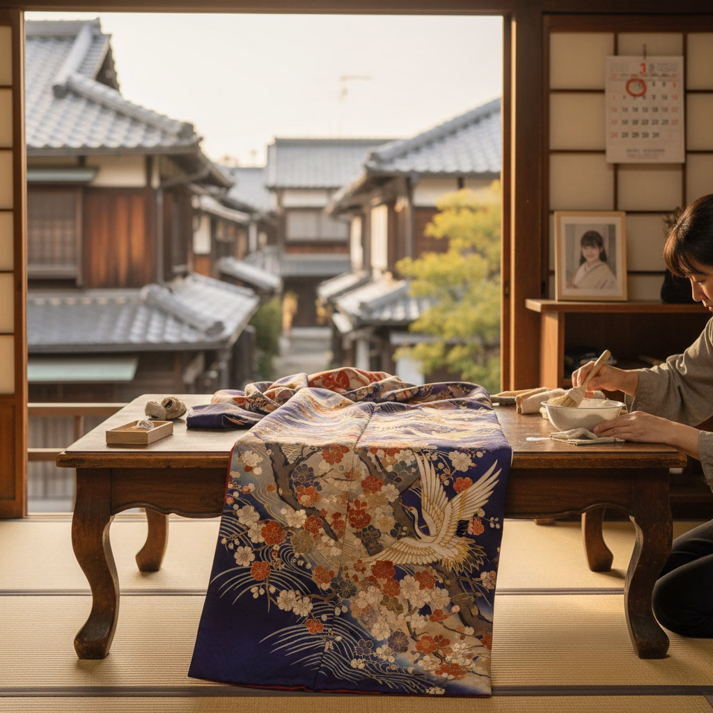 成人式・卒業式を最高の振袖で！京都での丸洗いとシミ抜き、最適な依頼時期