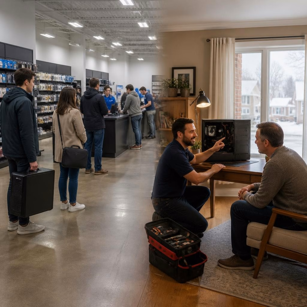 In‑Home Computer Repair vs Big Box Stores in Ottawa: Time, Cost, and Service Explained