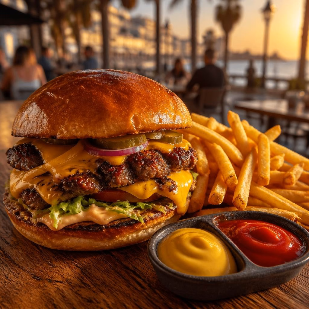 Smashburgare i Torrevieja: Så gör vi vår populära burgare med pommes på Senap & Ketchup