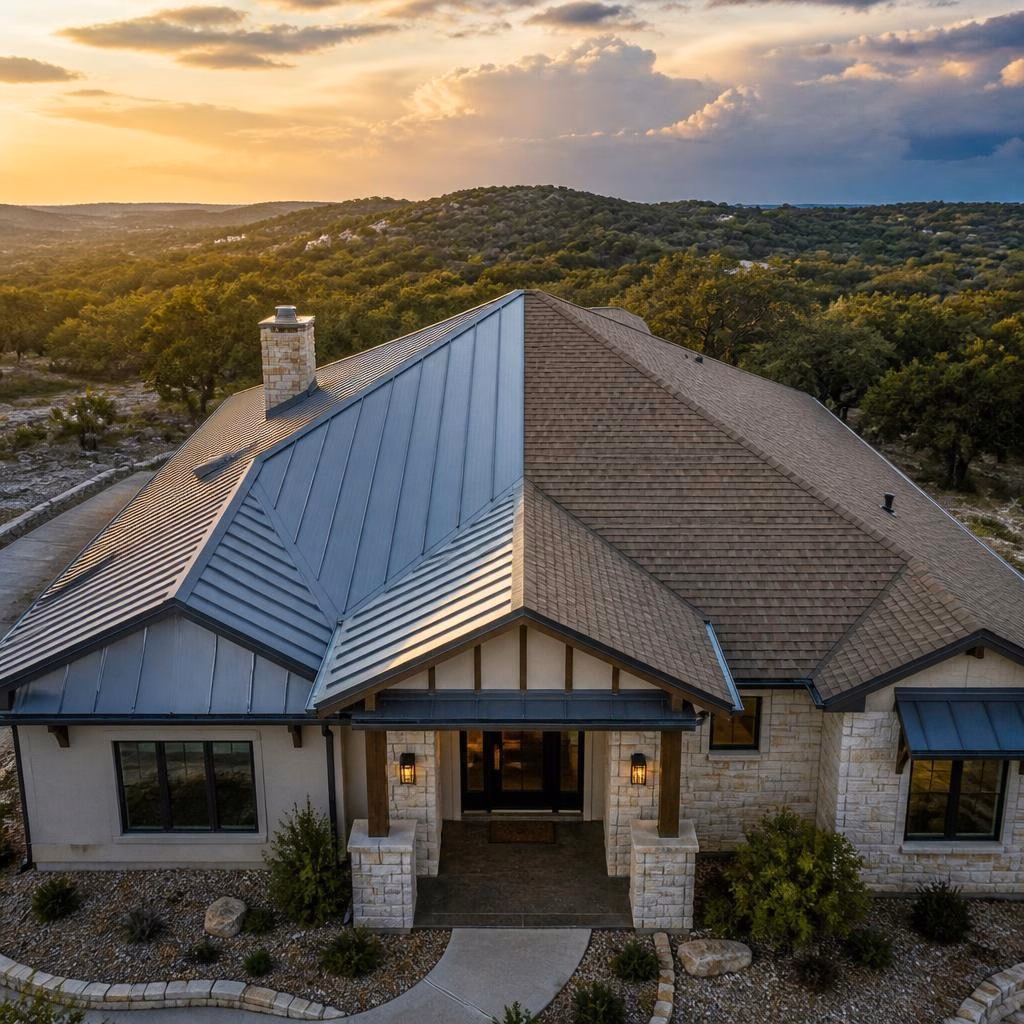 Metal Roof vs. Shingle Roof in Kerrville & Fredericksburg: Choosing the Best Roof for Texas Hill Country Weather